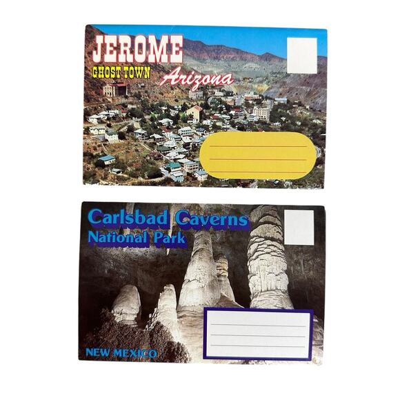 Vintage Jerome Arizona Ghost City and Carlsbad Caverns Postcard Photo Booklet - Picture 1 of 6